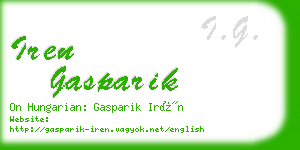 iren gasparik business card